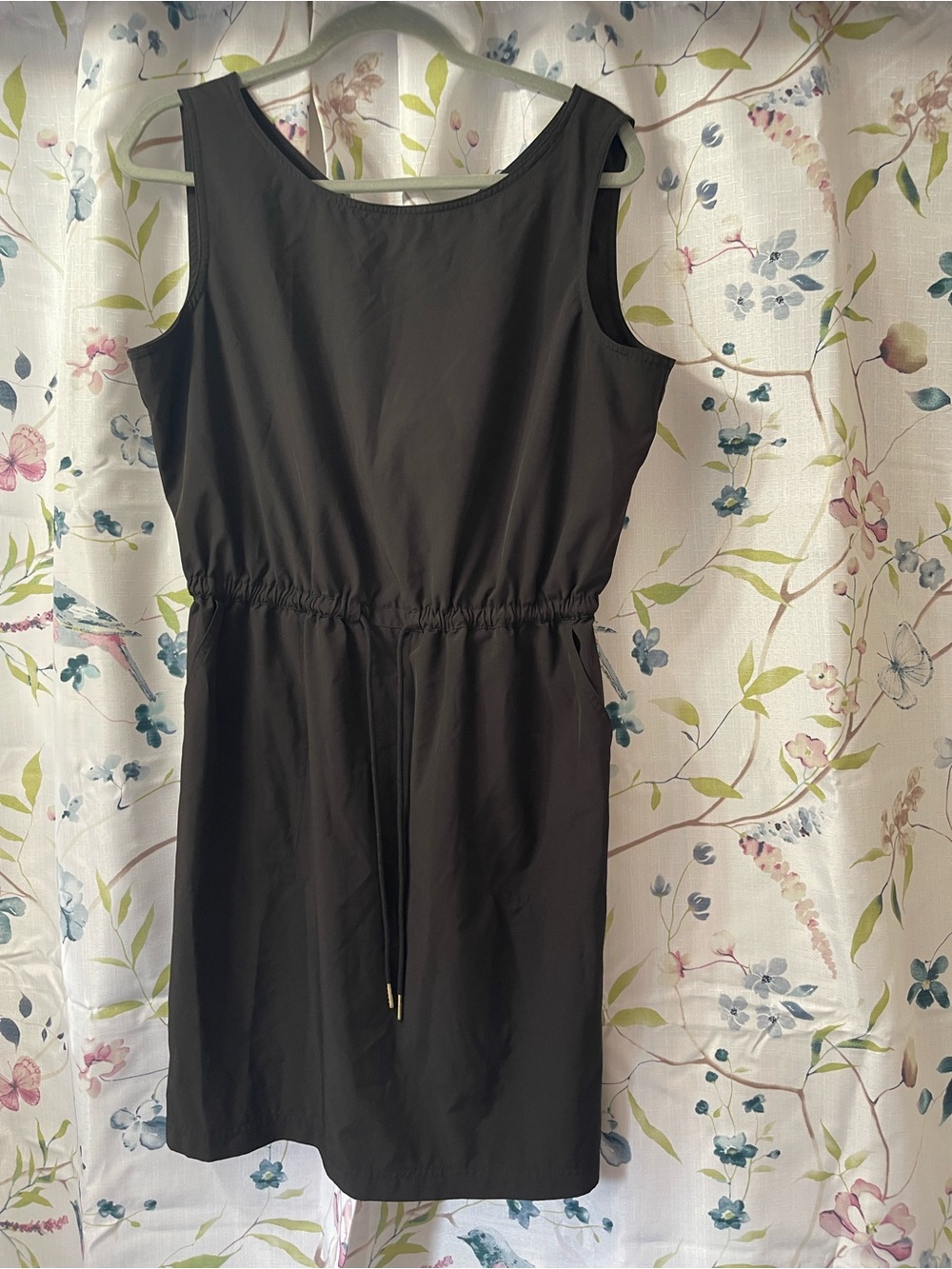 Calvin Klein Black Sleeveless Drawstring Mini Dress